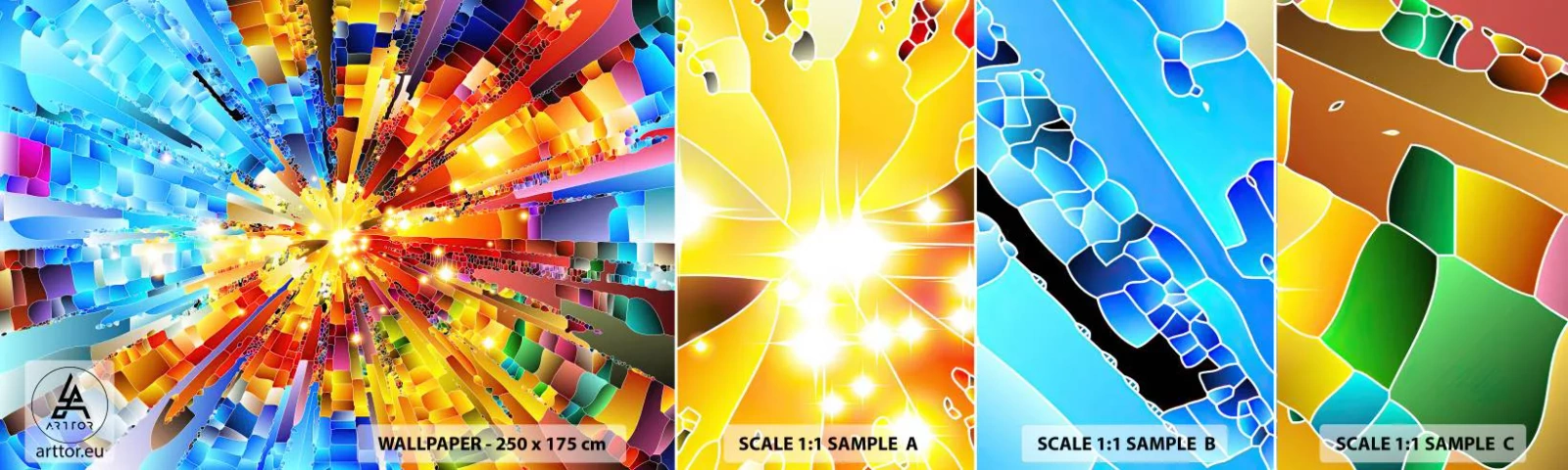 Mostră de Tapet Standard Eco - In medias res - Abstracția, Bucată, 3D - 100x30 cm