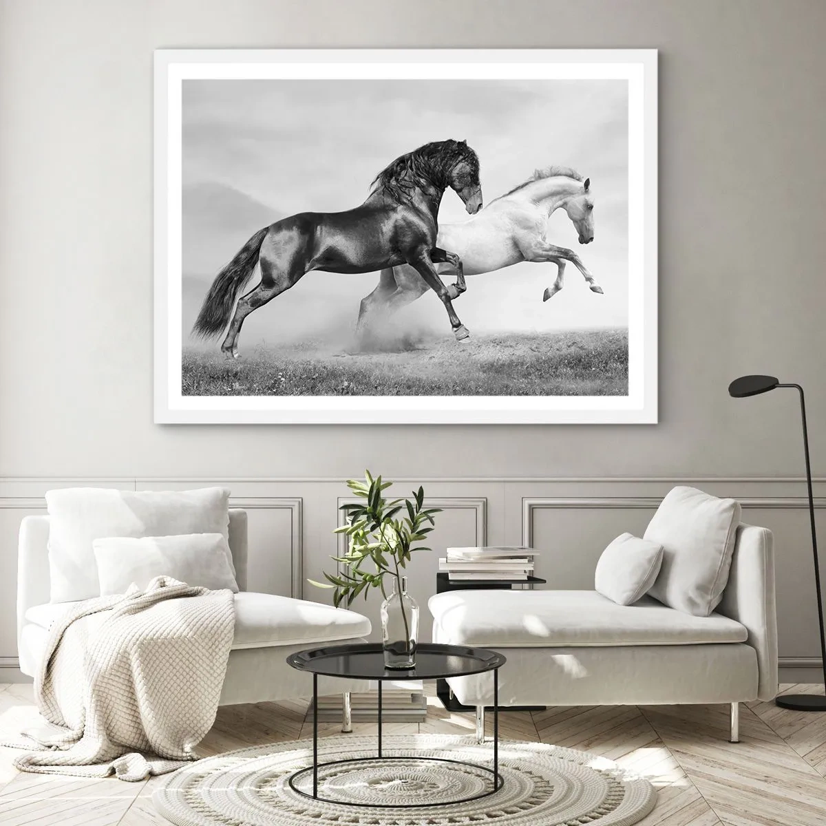 Poster în ramă albă - Îngeri și demoni - 100x70 cm