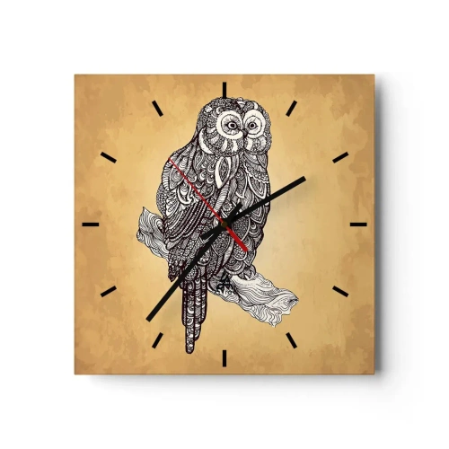 Ceas de perete - Ceas pe sticlă - Ornamente complicate de înțelepciune - 30x30 cm