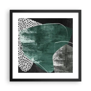 Poster în ramă neagră - Abstracție colorată cu fulgi de aur - 40x40 cm