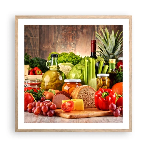 Poster în ramă de stejar deschis - Afumate, prăjite, marinate - 60x60 cm