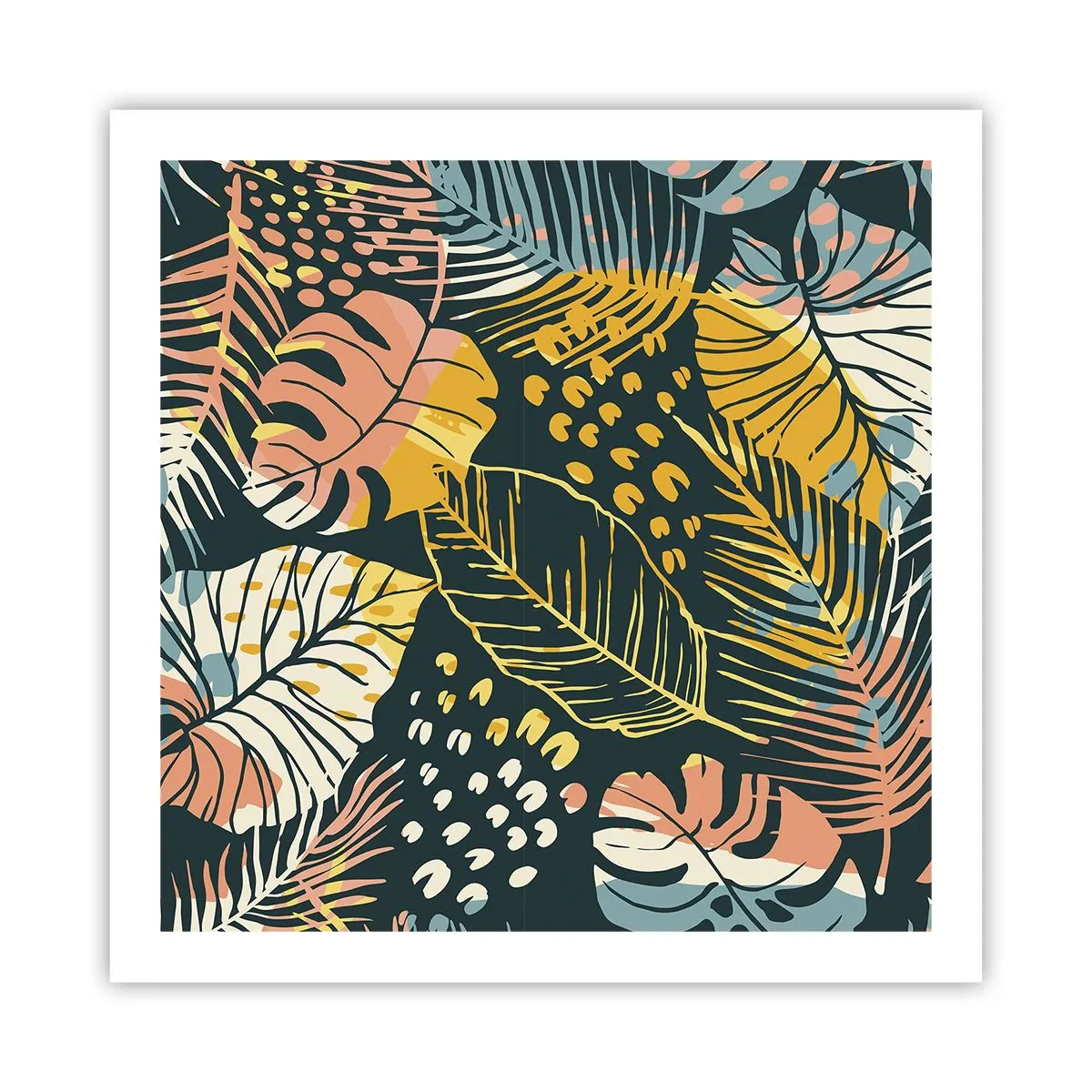 Poster - Fantezie cu frunze - 60x60 cm