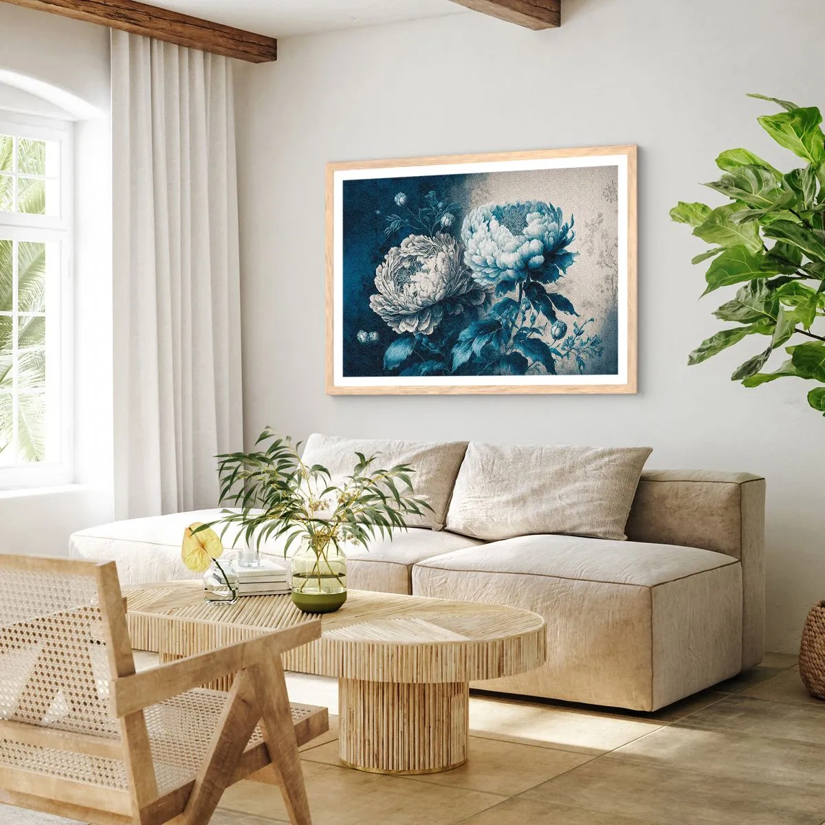 Poster în ramă de stejar deschis - Pereche asortată - 100x70 cm