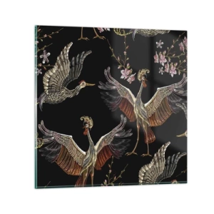 Tablou pe sticlă - Pasăre de basm - 70x70 cm