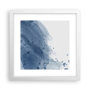Poster în ramă albă - Tul albastru - 30x30 cm