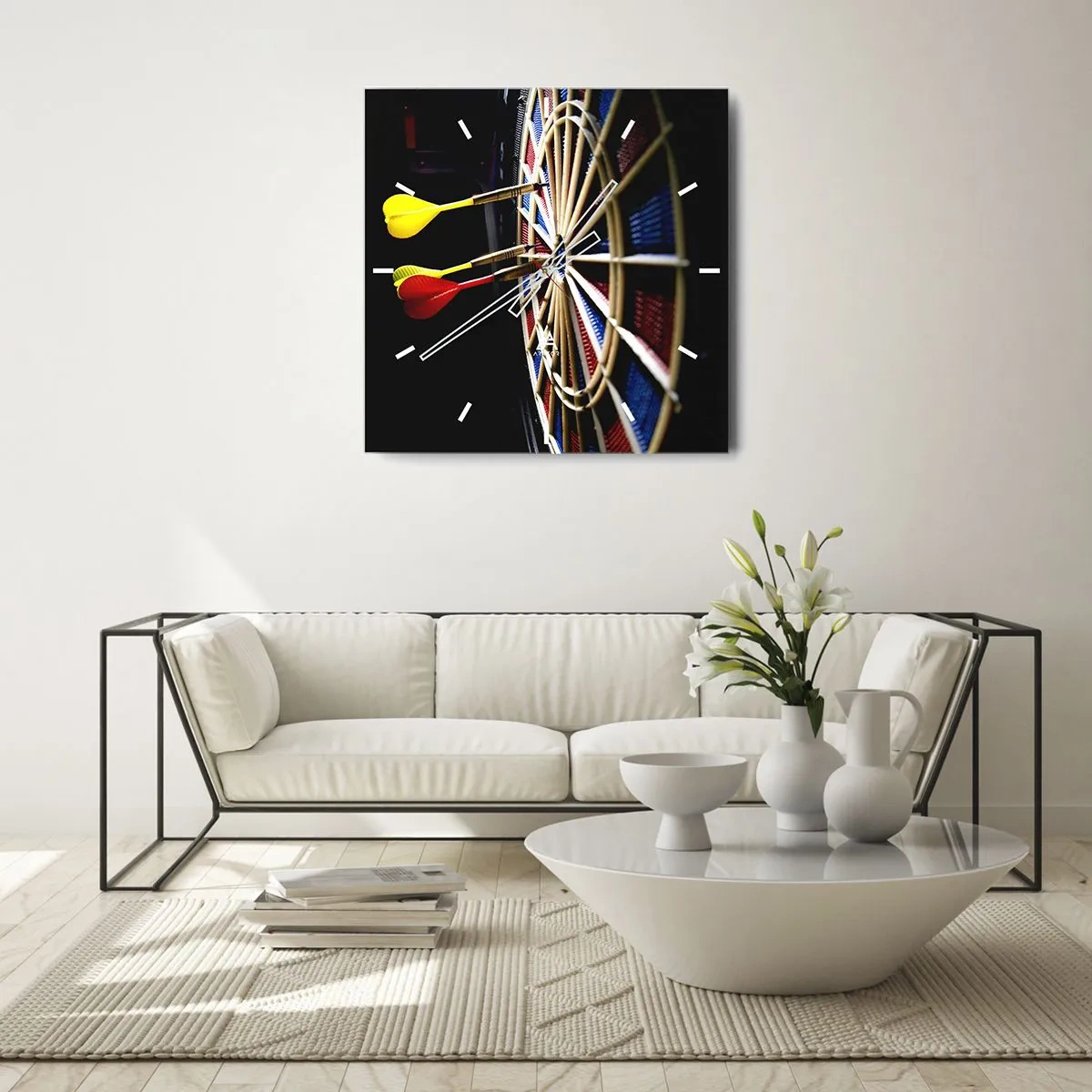 Ceas de perete - Ceas pe sticlă - Direct la subiect - 40x40 cm