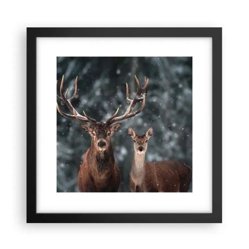 Poster în ramă neagră - Stăpânul pădurii și soția sa - 30x30 cm