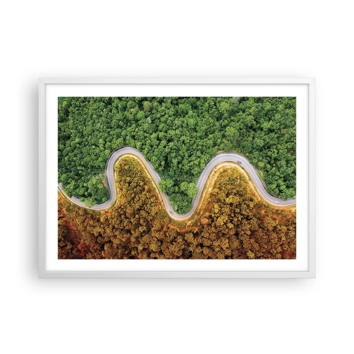 Poster în ramă albă - Frontiere și defilee - 70x50 cm