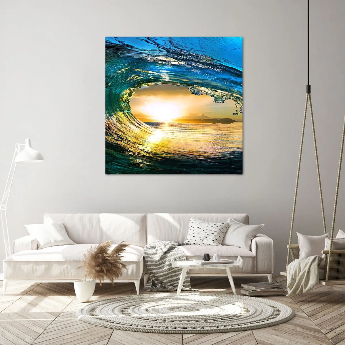 Tablou pe pânză - În cristal de aur și smarald - 70x70 cm