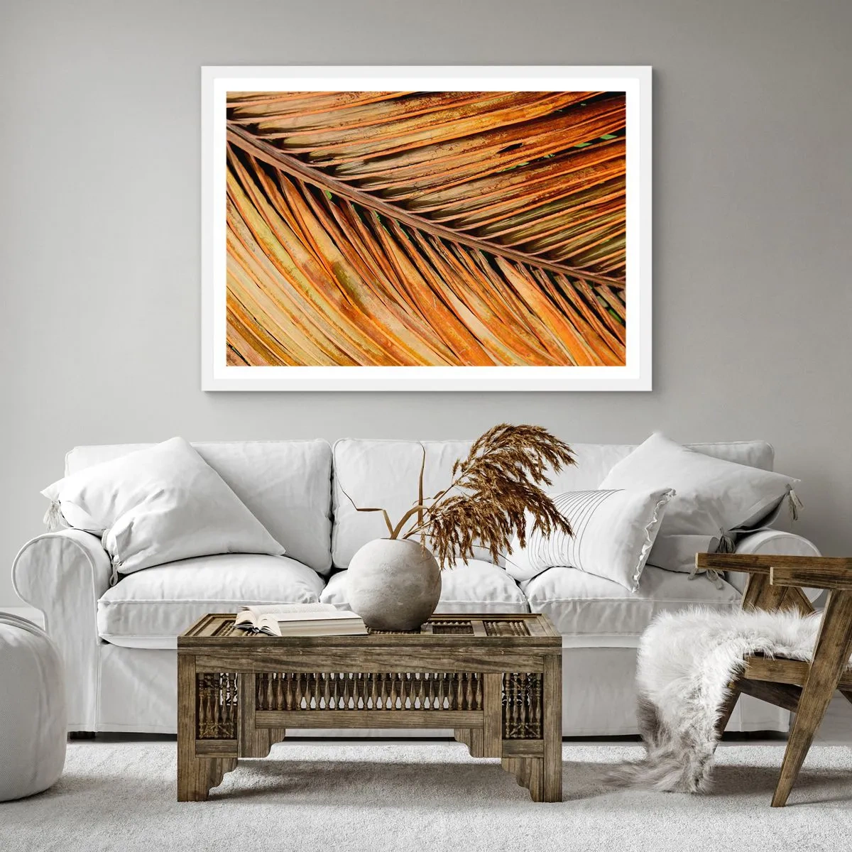 Poster în ramă albă - Aur de nucă de cocos - 40x40 cm