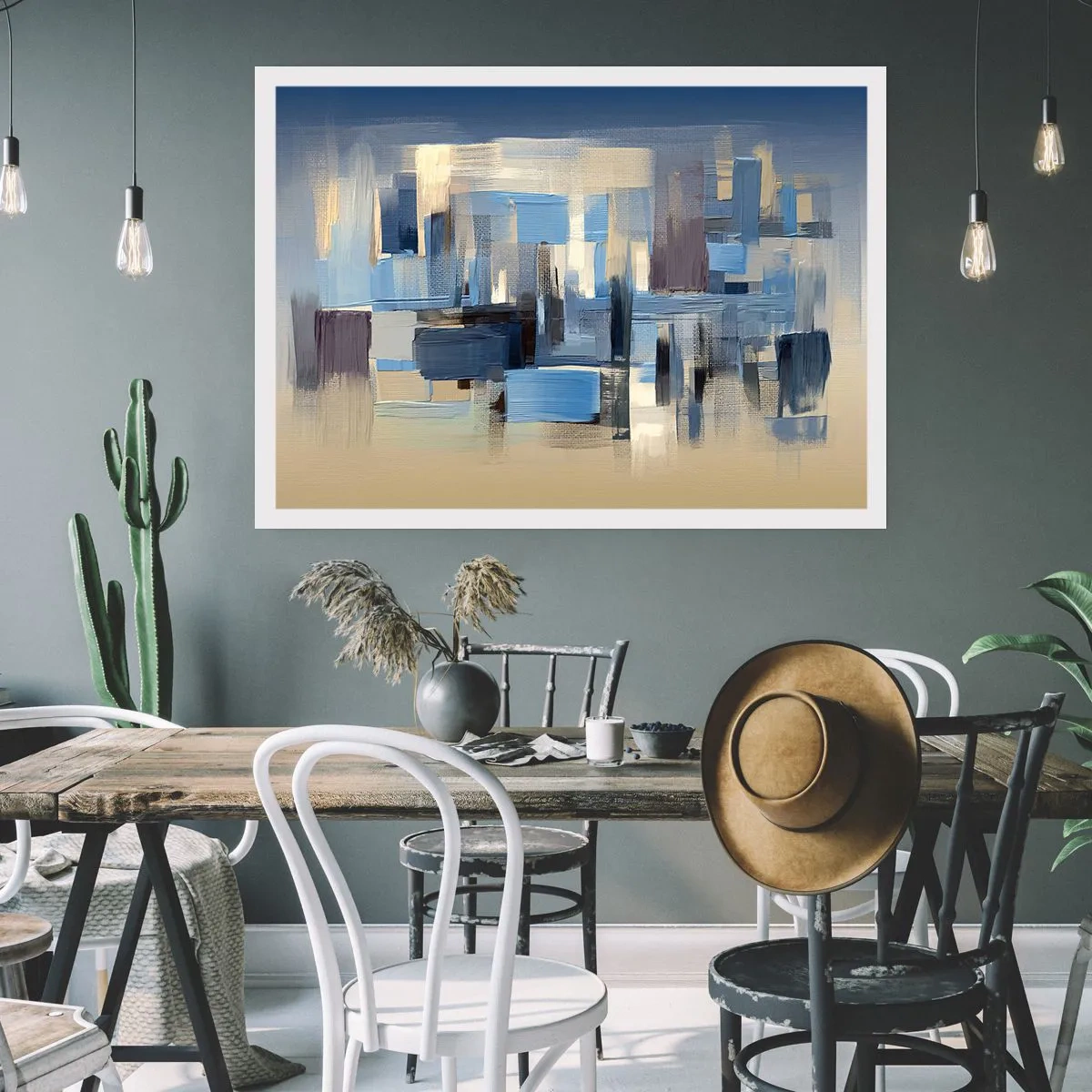 Poster - Construcție albastră - 70x50 cm