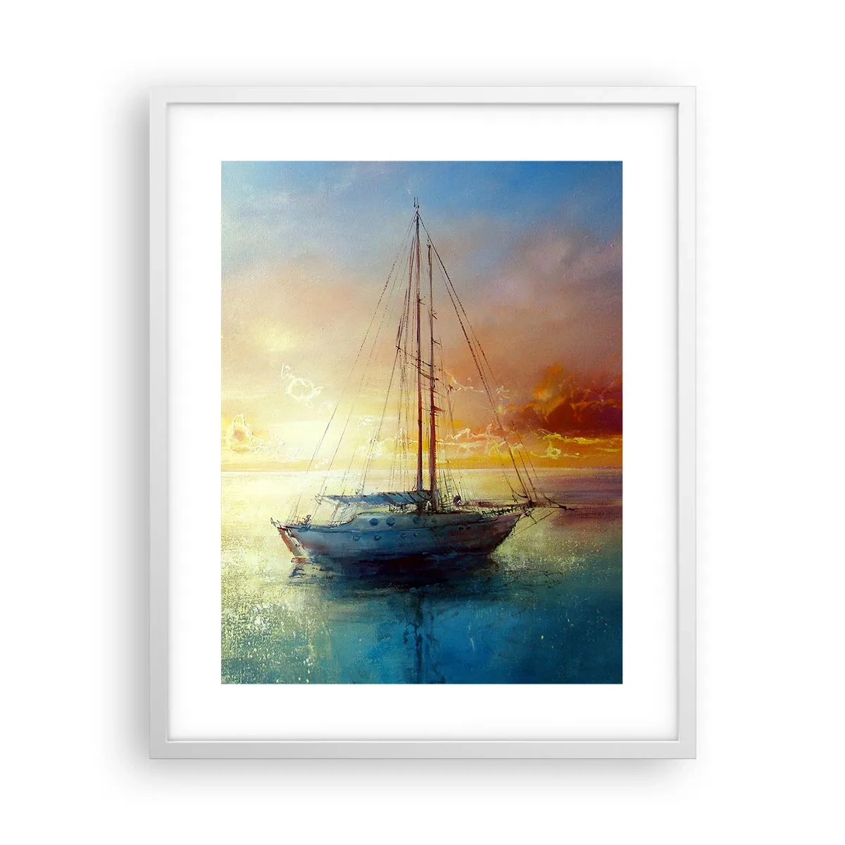 Poster în ramă albă - Într-un golf de aur - 40x50 cm