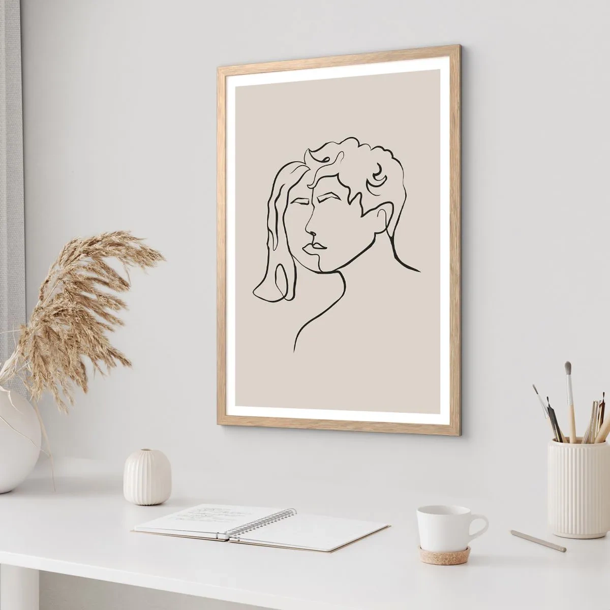 Poster în ramă de stejar deschis - Și unitatea s-a făcut - 40x50 cm