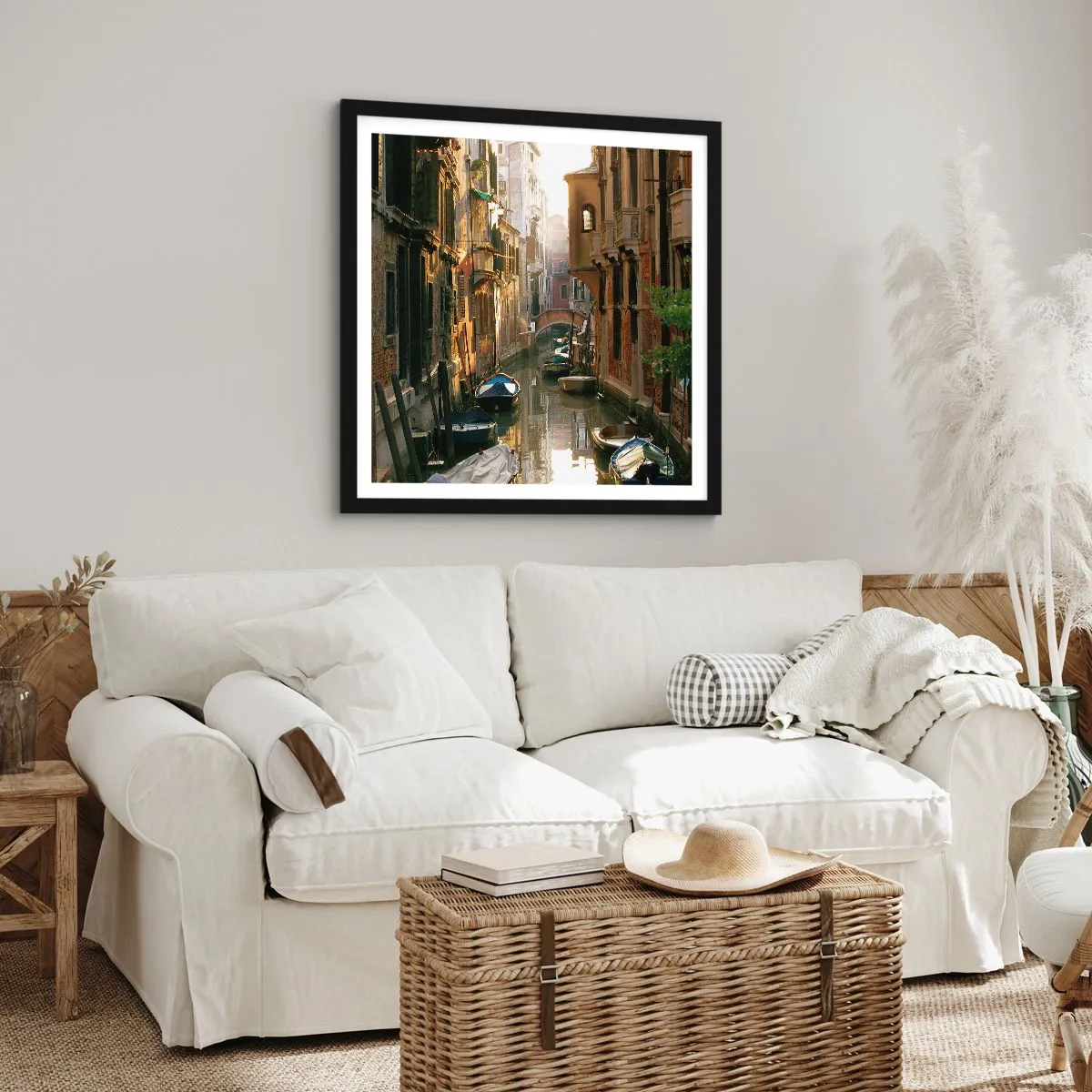 Poster în ramă neagră - Pe o străduță venețiană - 40x40 cm