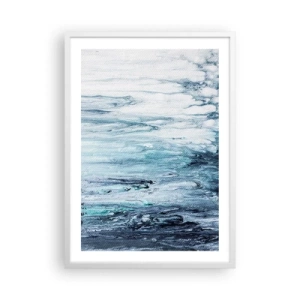 Poster în ramă albă - Țurțuri de albastru - 50x70 cm