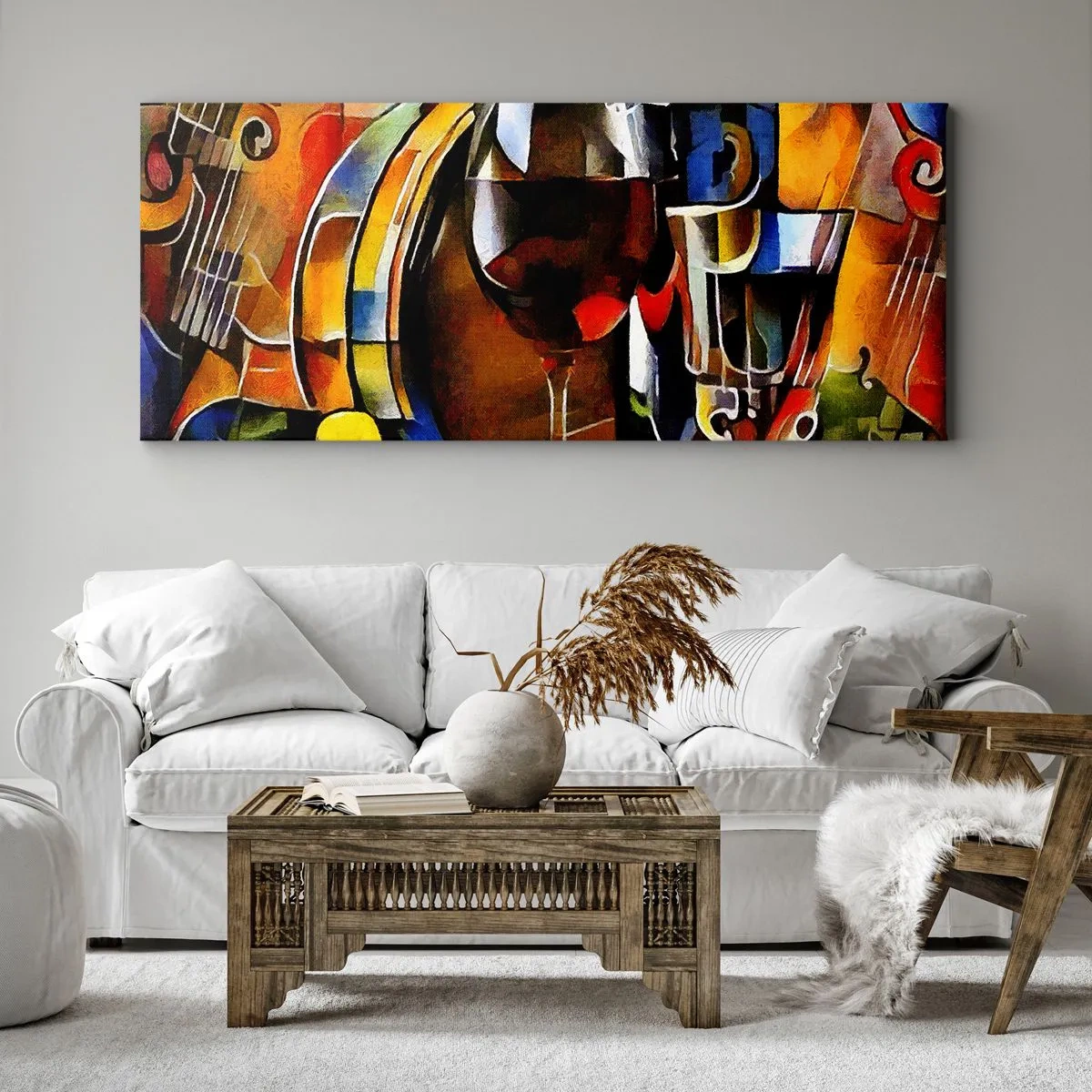 Tablou pe pânză - Și lumea devine mai colorată - 160x50 cm