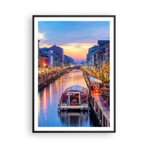 Poster în ramă neagră - O seară de lumină și distracție - 70x100 cm