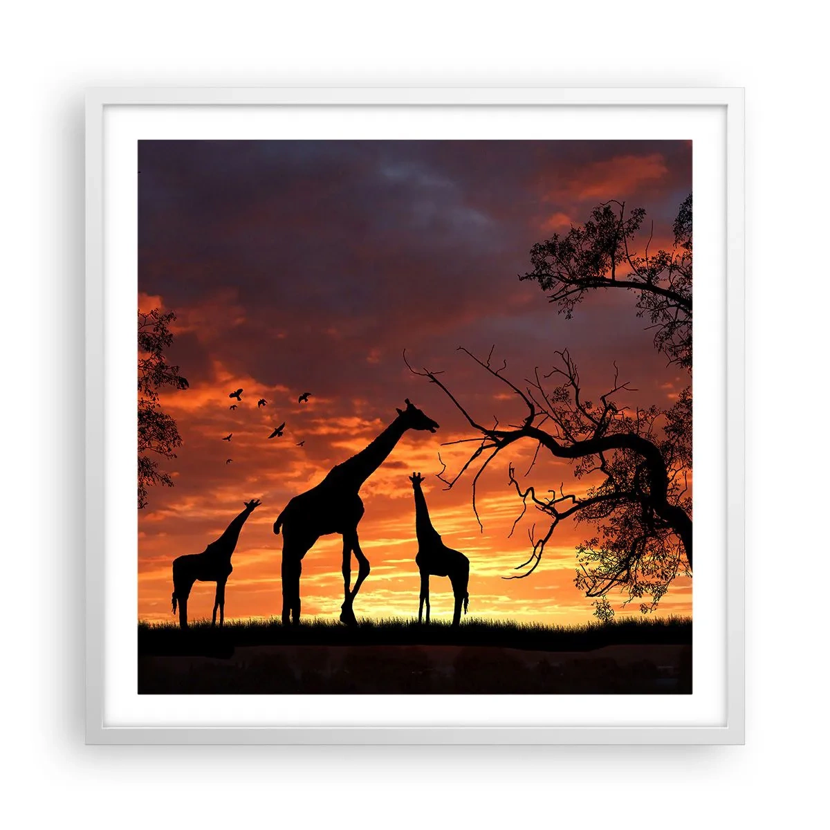 Poster în ramă albă - O mică cină cu cei dragi - 60x60 cm