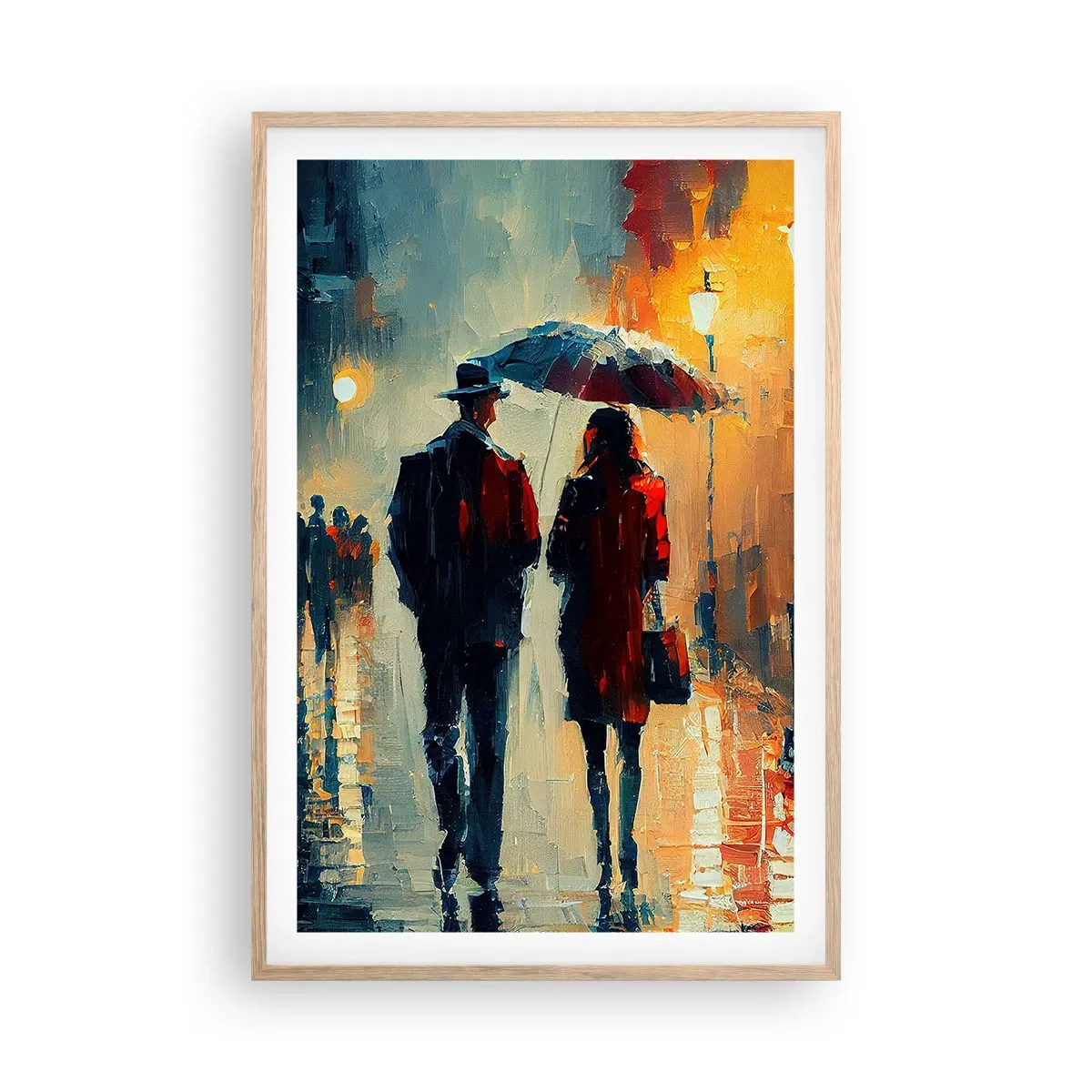 Poster în ramă de stejar deschis - Poveste de dragoste urbană - 61x91 cm