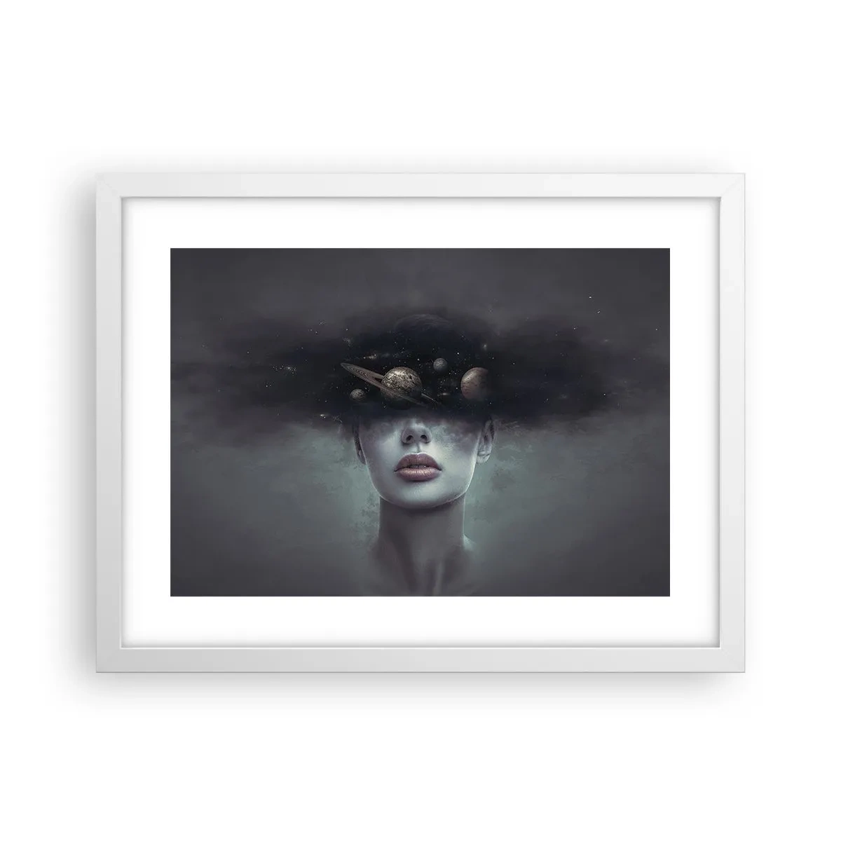 Poster în ramă albă - Și planetele o iau razna... - 40x30 cm