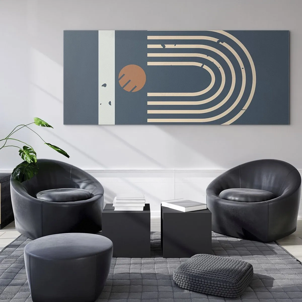 Tablou pe sticlă - Geometrie în funcție de rodie - 140x50 cm