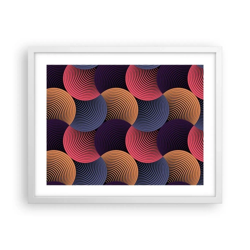 Poster în ramă albă - Într-un ritm de cerc - 50x40 cm