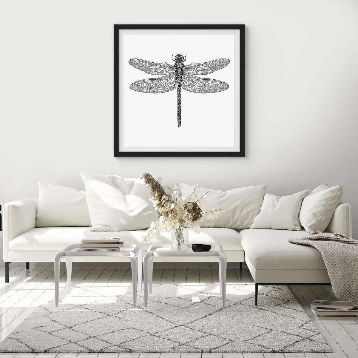 Poster în ramă neagră - Precizia naturii - 40x40 cm