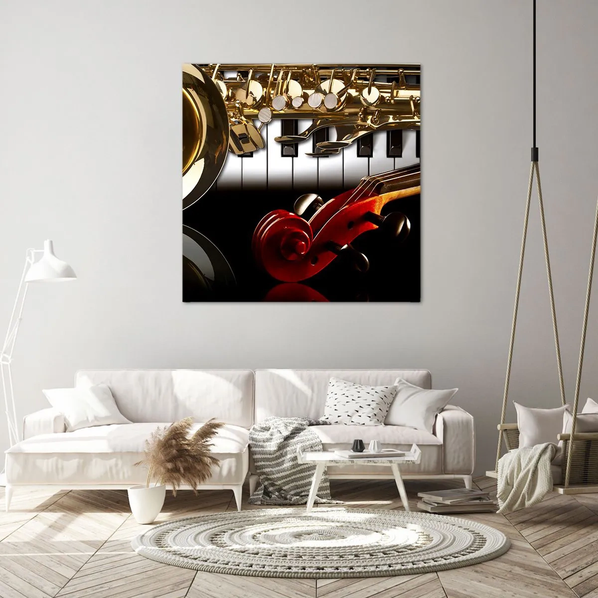 Tablou pe pânză - Tablă, lemn și fildeș - 50x50 cm