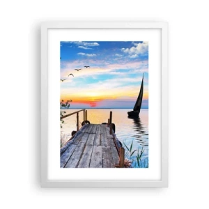 Poster în ramă albă - Bună seara - 30x40 cm