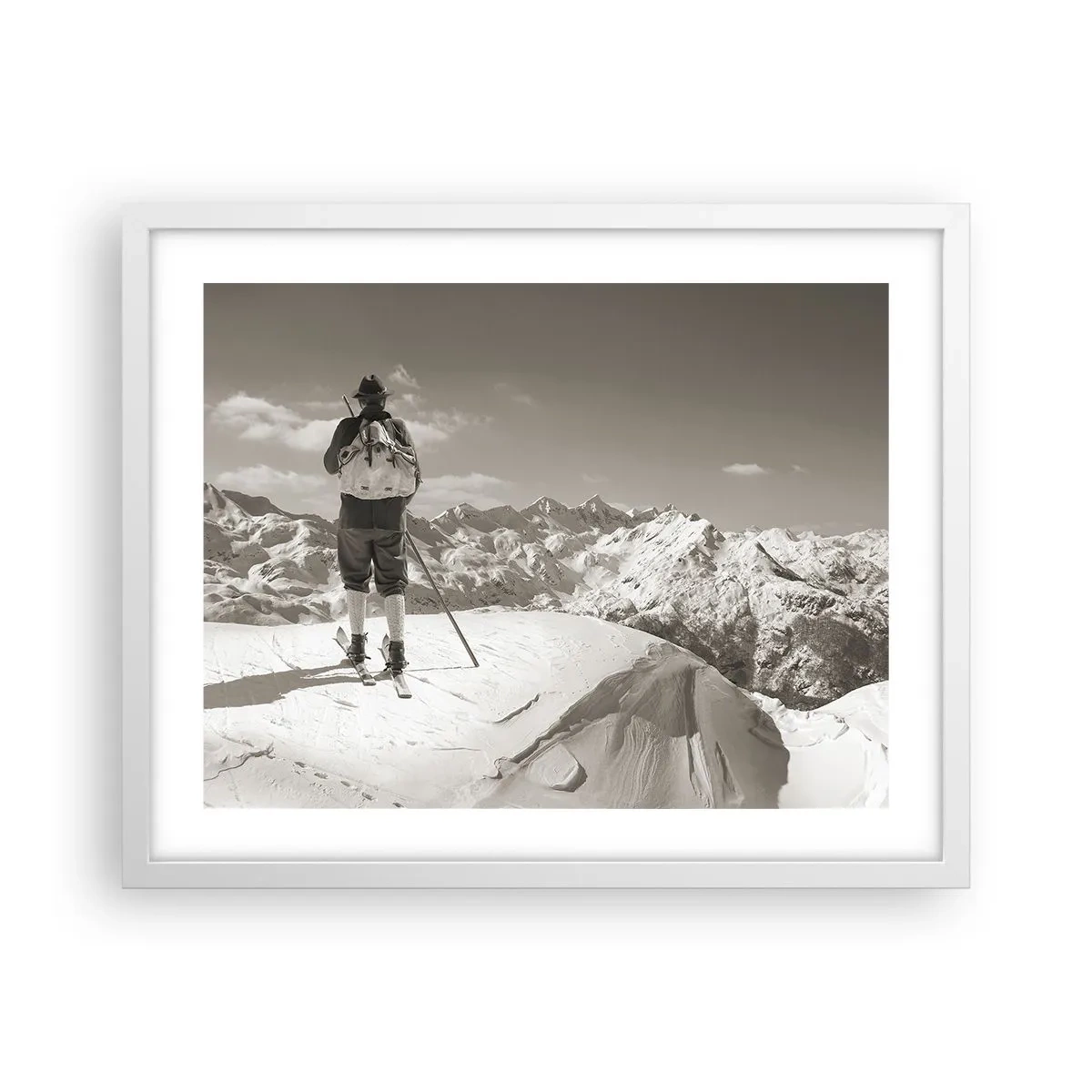 Poster în ramă albă - Și munții sunt la fel - 50x40 cm