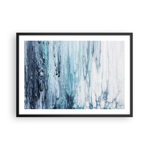 Poster în ramă neagră - Țurțuri de albastru - 70x50 cm