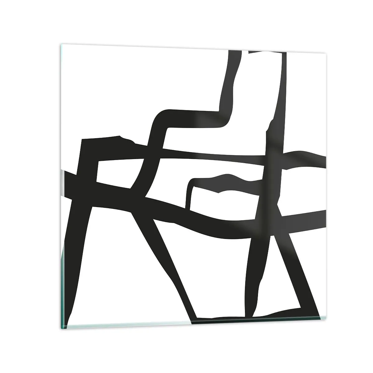 Tablou pe sticlă - Construcție în alb și negru - 70x70 cm