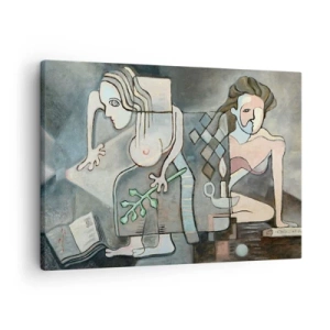 Tablou pe pânză Canvas - Figuri abstracte într-o compoziție simbolică cu o semnificație profundă - 70x50cm - Un mozaic de spirit și materie - Decorațiune modernă pentru perete pentru living și dormitor ARTTOR