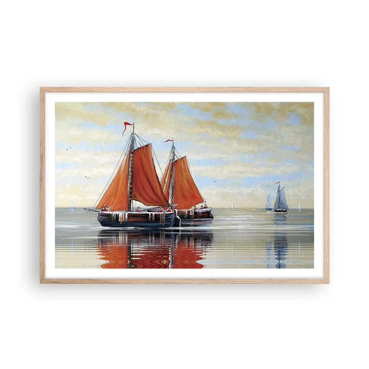 Poster în ramă de stejar deschis - Hei, marinarule, navighează... - 91x61 cm