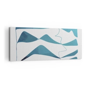 Tablou pe pânză - Abstracție: relație turcoaz - 100x40 cm