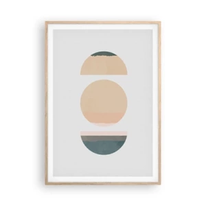 Poster în ramă de stejar deschis - Roată cu roată - 70x100 cm