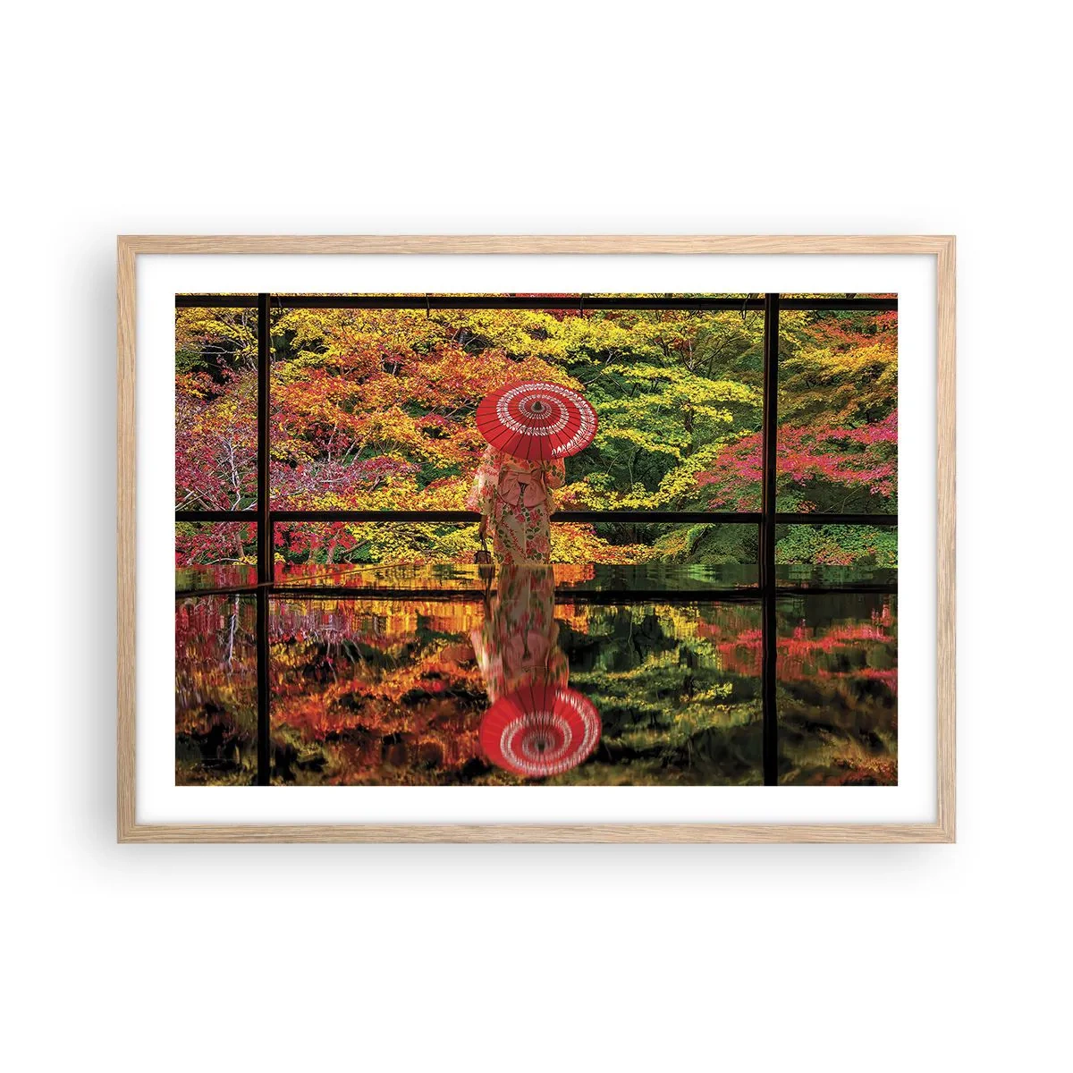 Poster în ramă de stejar deschis - În templul naturii - 70x50 cm