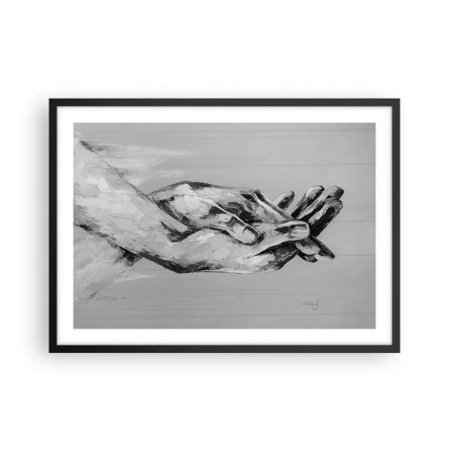 Poster în ramă neagră - Începutul... - 70x50 cm