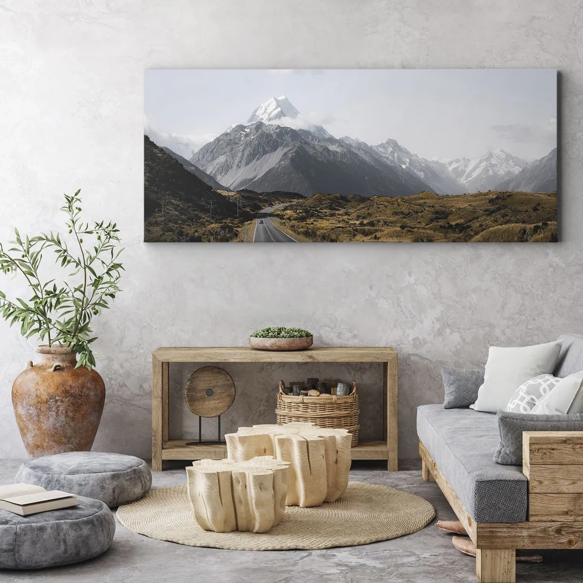 Tablou pe pânză - Drumul spre inima munților - 100x40 cm
