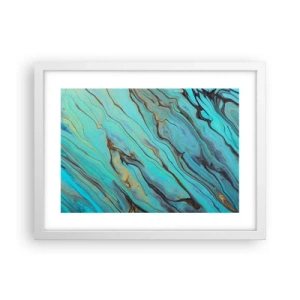 Poster în ramă albă - Mareea turcoaz - 40x30 cm
