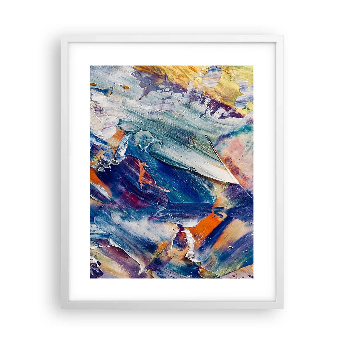 Poster în ramă albă - Confuzie de culori - 40x50 cm