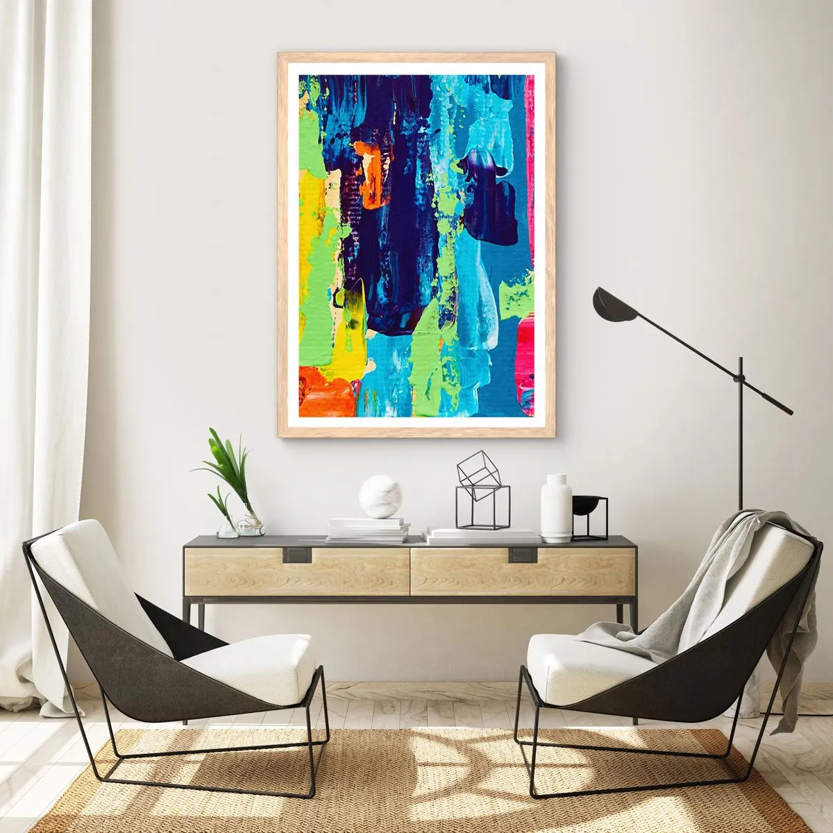 Poster în ramă de stejar deschis - Viața este frumoasă! - 70x100 cm