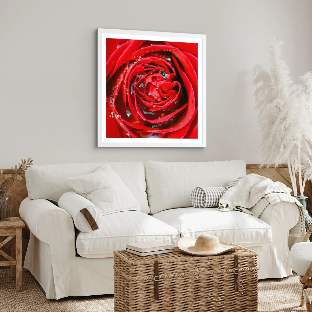Poster în ramă albă - În picături de rouă - 40x40 cm