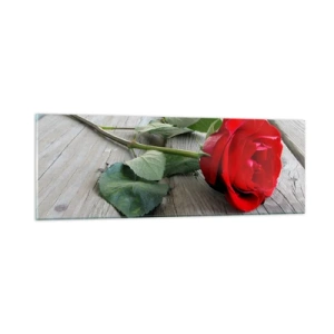 Tablou pe sticlă - Studiu în stacojiu - 90x30 cm