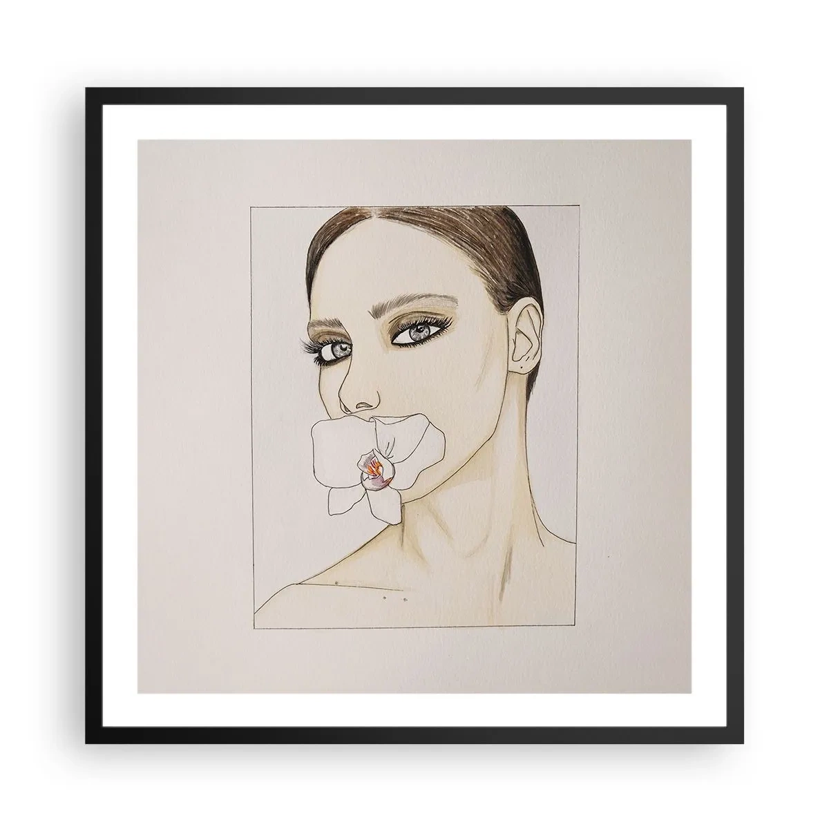 Poster în ramă neagră - Un simbol al eleganței și frumuseții - 60x60 cm