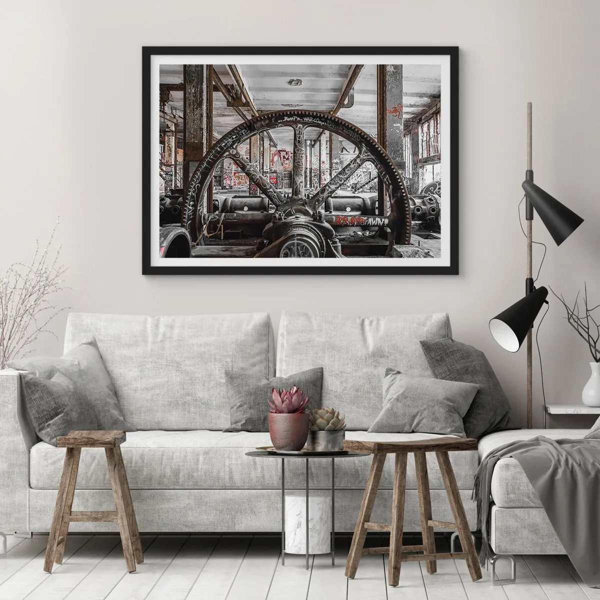 Poster în ramă neagră - Viața secretă a unei fabrici - 70x50 cm
