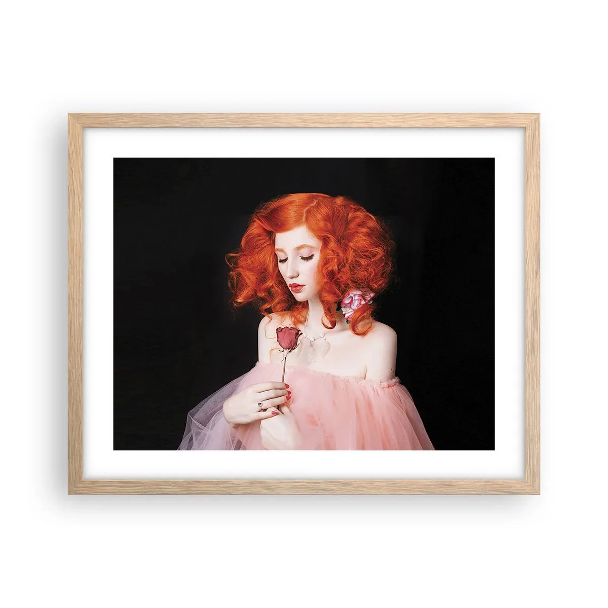 Poster în ramă de stejar deschis - În stil baroc - 50x40 cm