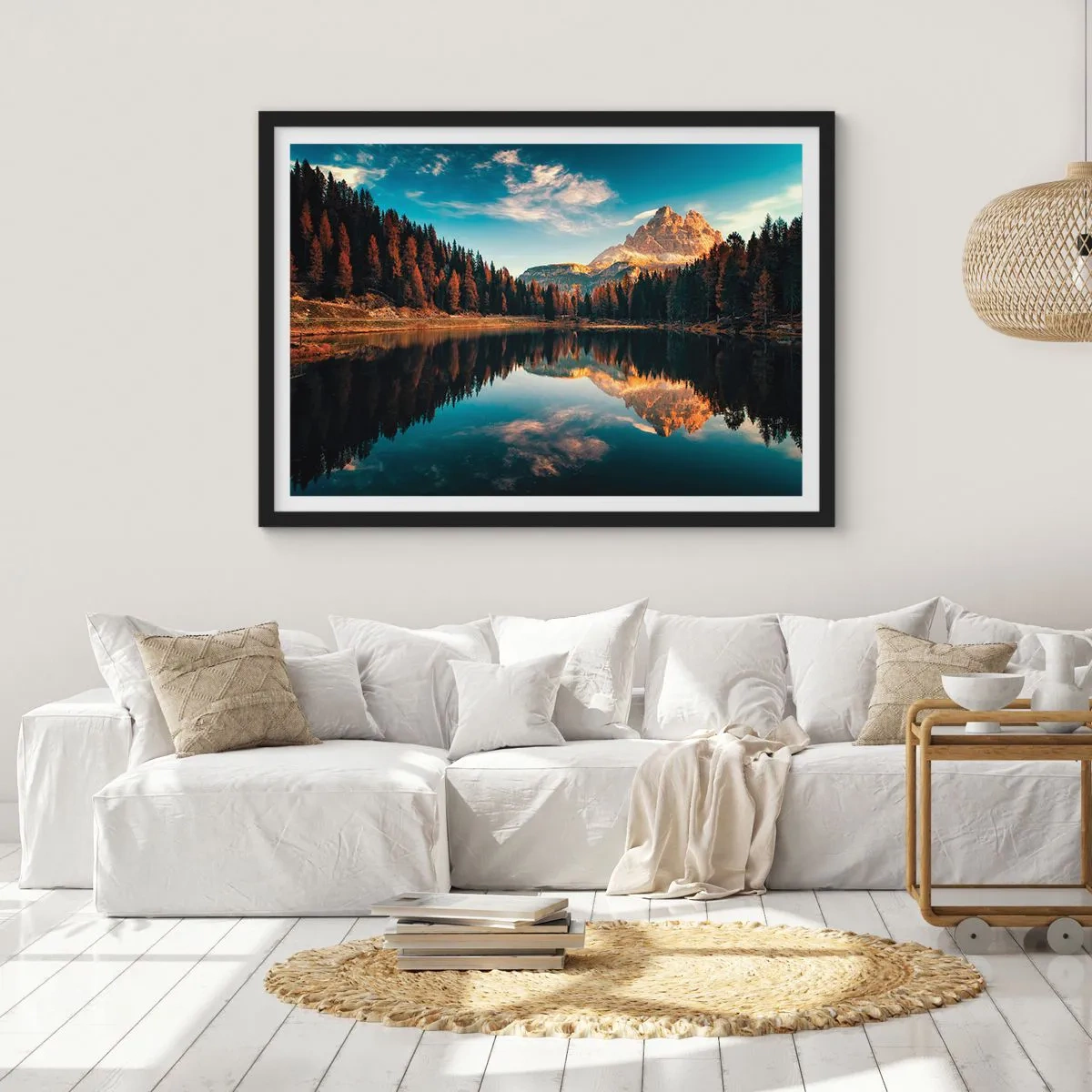 Poster în ramă neagră - Peisaj dublat - 100x70 cm