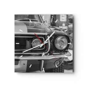 Ceas de perete - Ceas pe sticlă - Condus dur - 30x30 cm