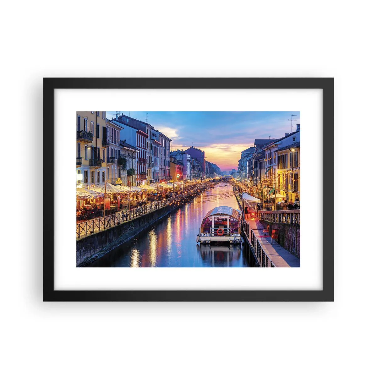 Poster în ramă neagră - O seară de lumină și distracție - 40x30 cm